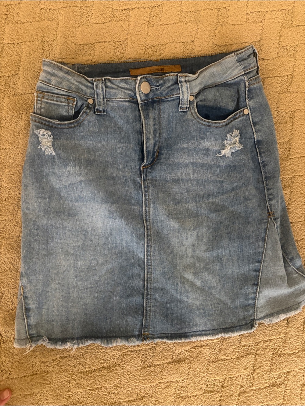 Joes Jeans, teen Light Blue Denim Mini Skirt with Distressed Detail (girls)